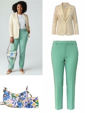 Spring Capsule | Ann Taylor Mint Pants + Liverpool Blazer + Kate Spade bag
